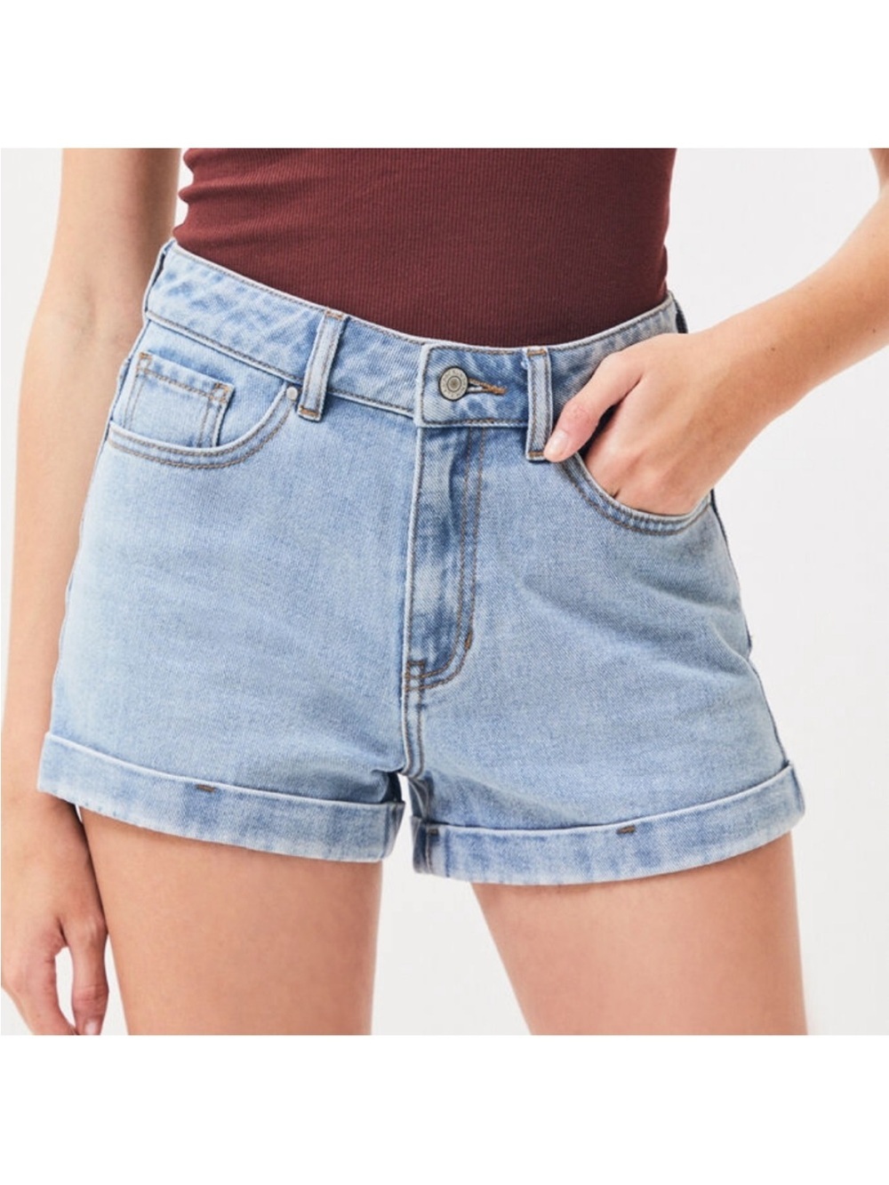 Pacsun "Mom short" High Rise Light Wash Denim Shorts
